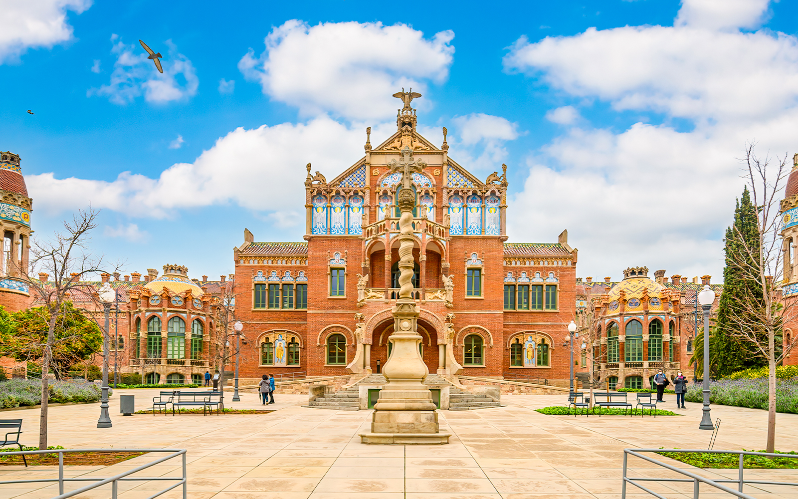 Hospital de la Santa Creu i Sant Pau complex, Art Nouveau architecture in Barcelona, Spain.