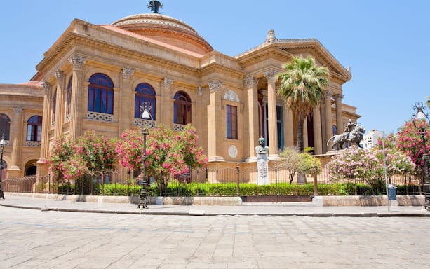 Teatro Massimo in Palermo, Italy, seen during a guided bike tour with a granita stop.