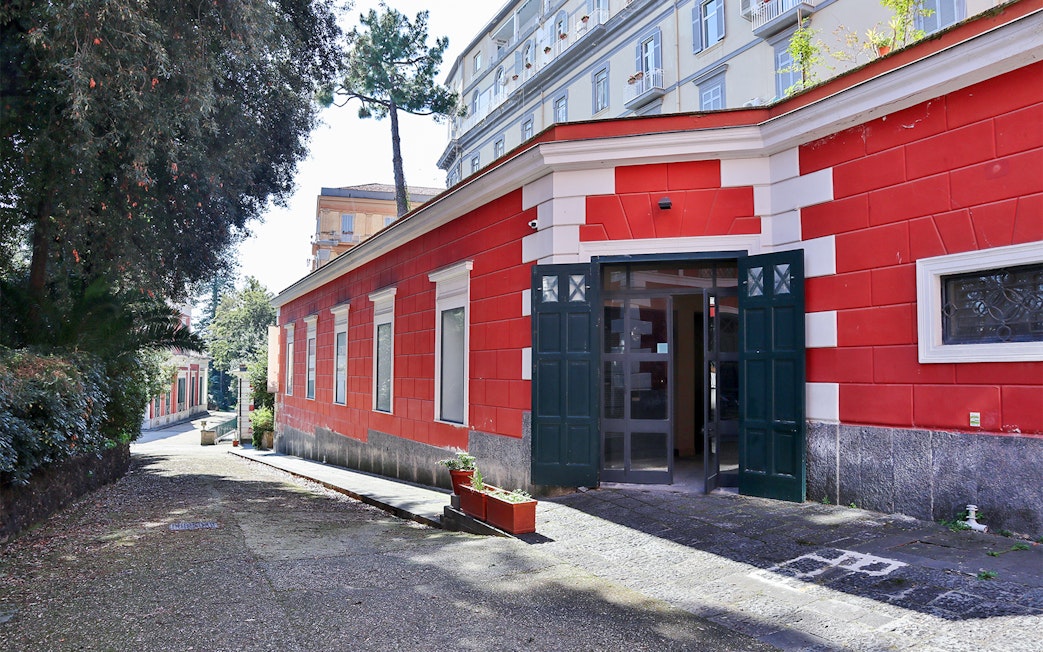 Entrance to the Carriage Museum at Villa Pignatelli, Naples.