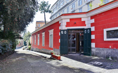 Entrance to the Carriage Museum at Villa Pignatelli, Naples.