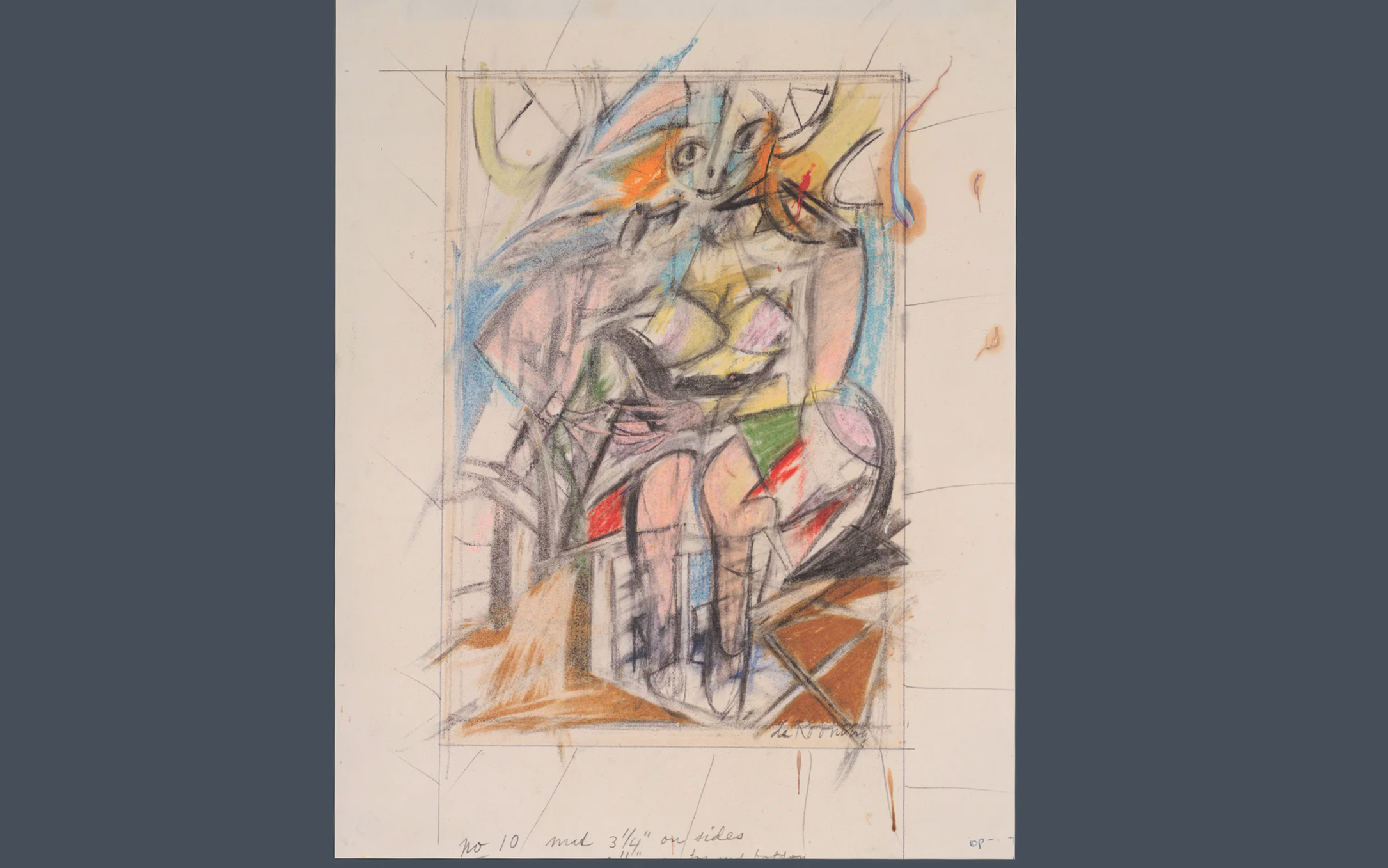 Willem de Kooning abstract sketch with vibrant colors at the Rijksmuseum exhibit.