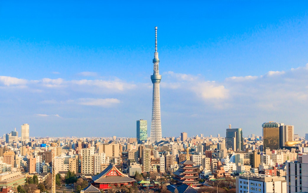 Tokyo skyline featuring Tokyo Skytree and cityscape.
