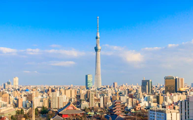 Tokyo skyline featuring Tokyo Skytree and cityscape.