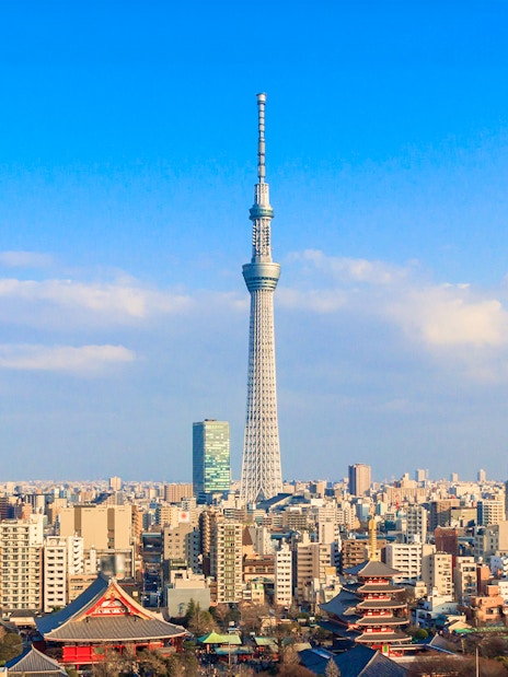 Tokyo skyline featuring Tokyo Skytree and cityscape.