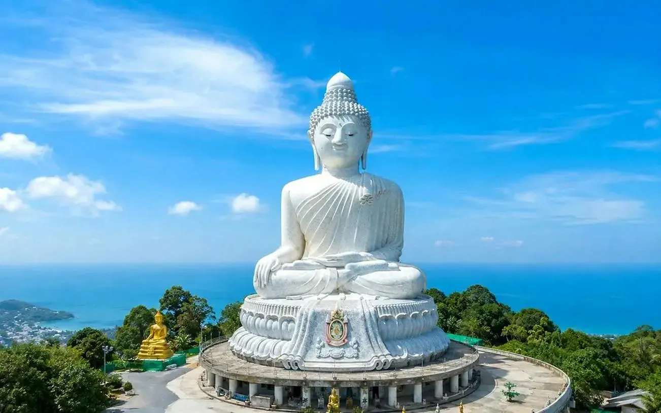 Big Buddha statue overlooking the sea in Phuket, part of the Private Highlights Tour.