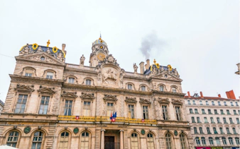 Lyon City Hall facade in Old Town during self-guided exploration game.