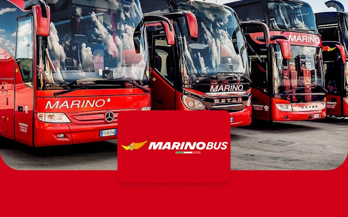 Marino Bus fleet for round-trip tickets between Matera and Naples Metropark.
