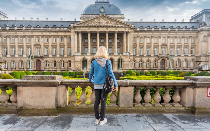 Visitor at the Royal Palace of Brussels, part of Brussels Discovery tour.