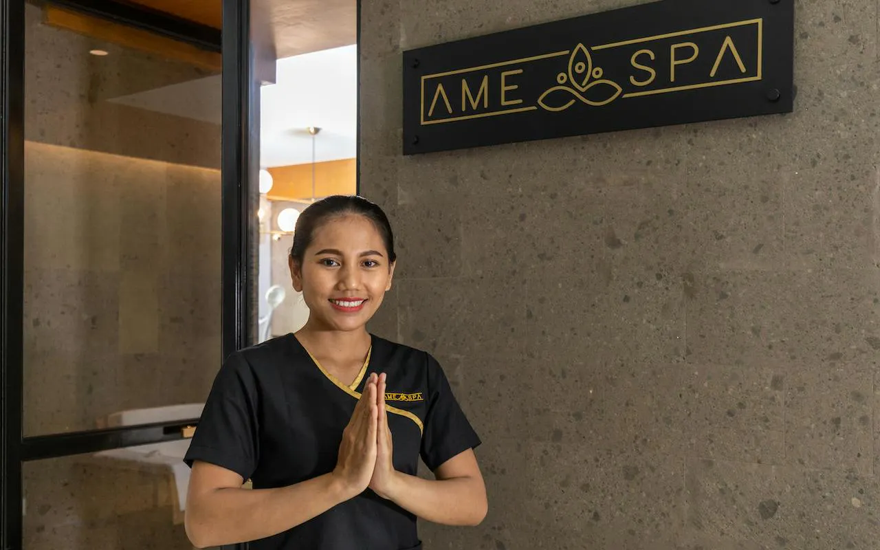 Spa staff welcoming guests at Ame Spa, Citadines Berawa Beach, Bali.