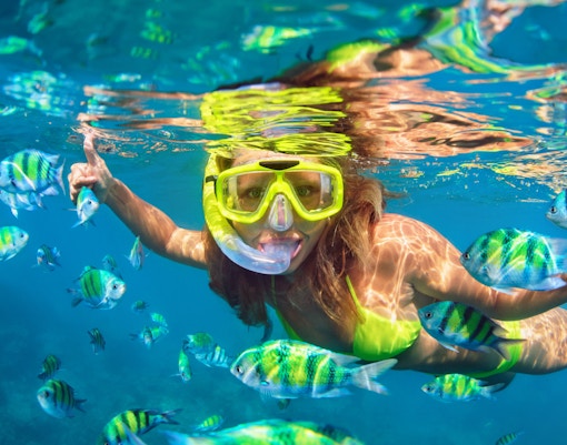 Woman snorkeling