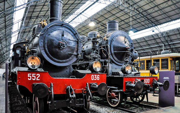 Old railway engines at the Museo de Ferrocarril Acuario