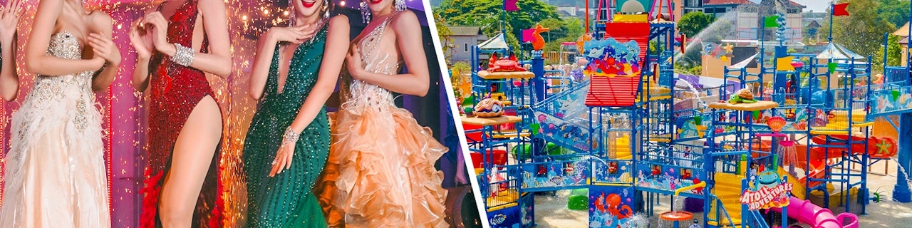 In un'unica combo: Spettacolo di Simon Cabaret + Biglietti per Andamanda Phuket Water Park Experience