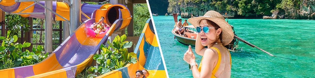 Combo: Biglietti per il parco acquatico Andamanda + Tour di un giorno in motoscafo di PhiPhi, Maya e Khai Island con pranzo