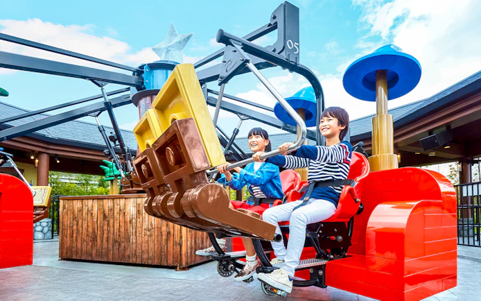 Children enjoying a ride at Legoland Japan.