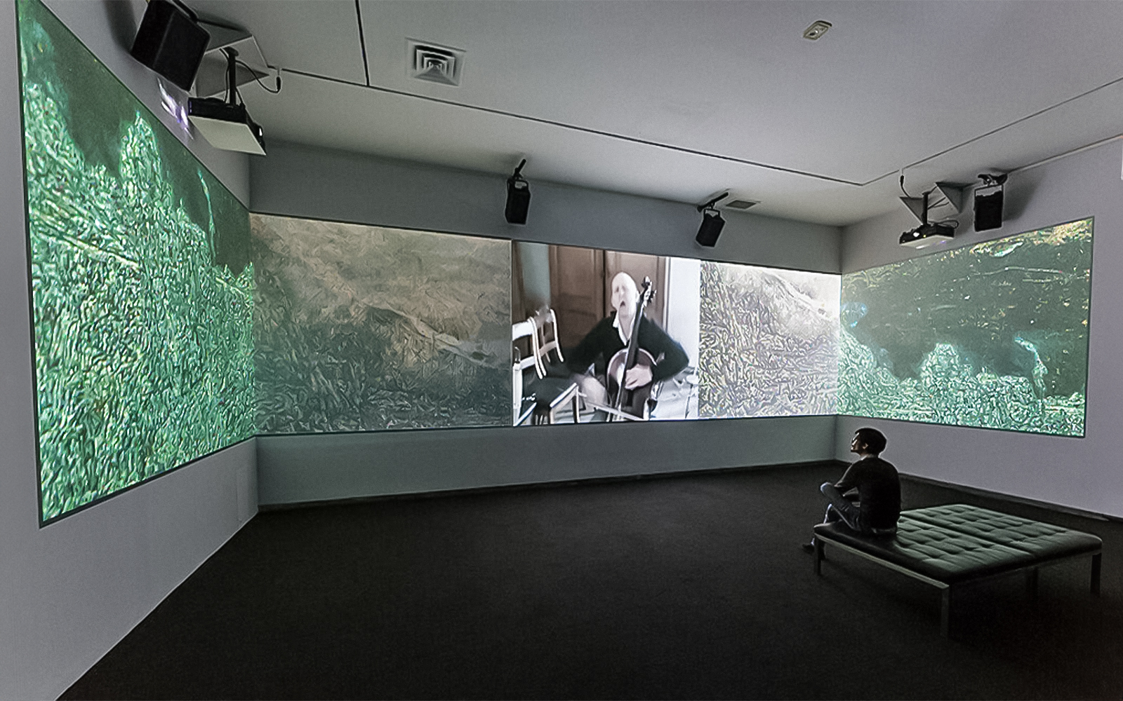 Visitors exploring contemporary art at the Whitney Biennial in New York City