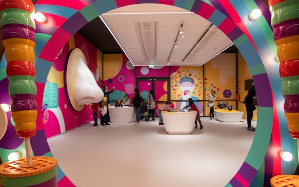 Interactive exhibit at The City of Children and Youth with colorful displays and activities.
