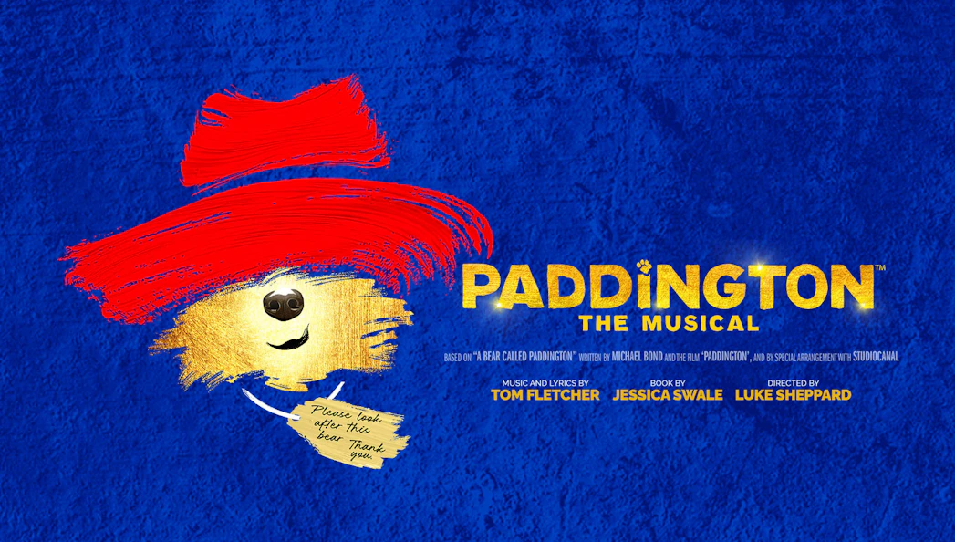 Paddington The Musical poster with red hat and note, West End show.