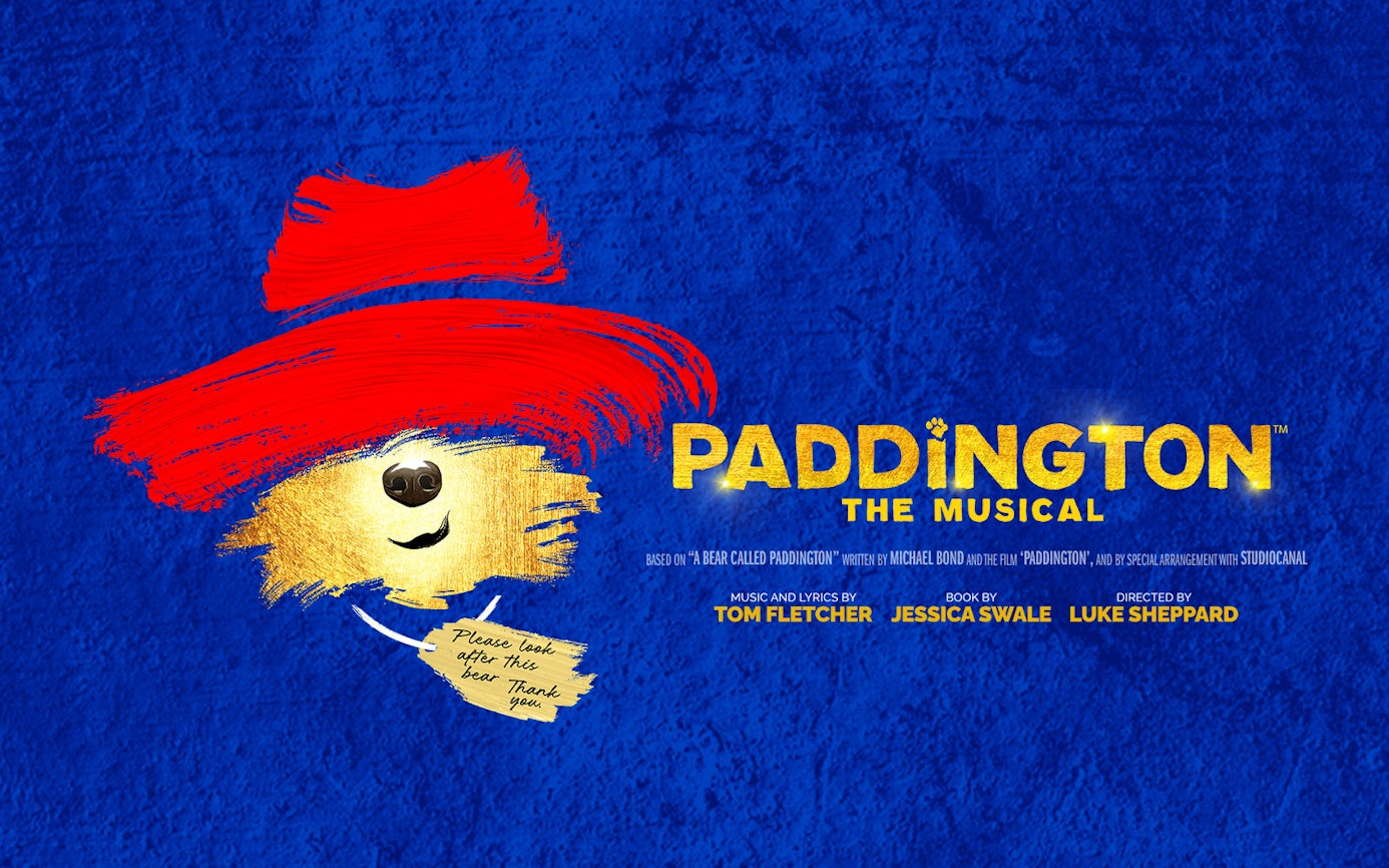 Paddington The Musical poster with red hat and note, West End show.