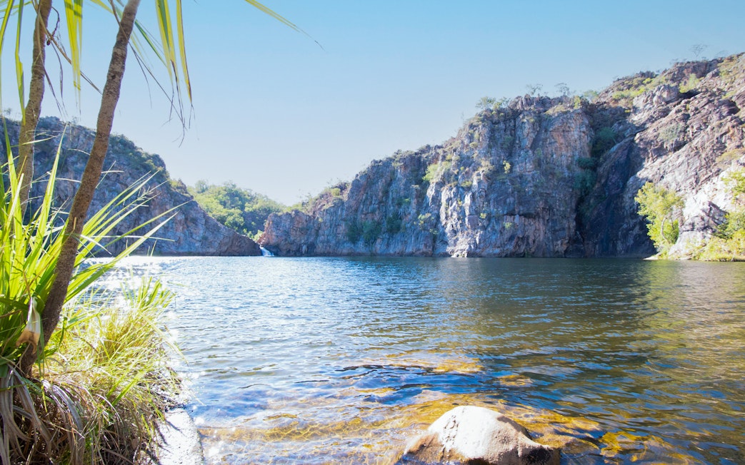 Katherine Gorge view with rocky cliffs and water, part of a full-day guided tour in Australia.
