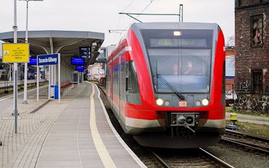 Train at Szczecin Główny station, Poland, part of Eurail Global Continuous Pass route.