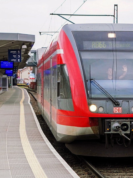 Train at Szczecin Główny station, Poland, part of Eurail Global Continuous Pass route.