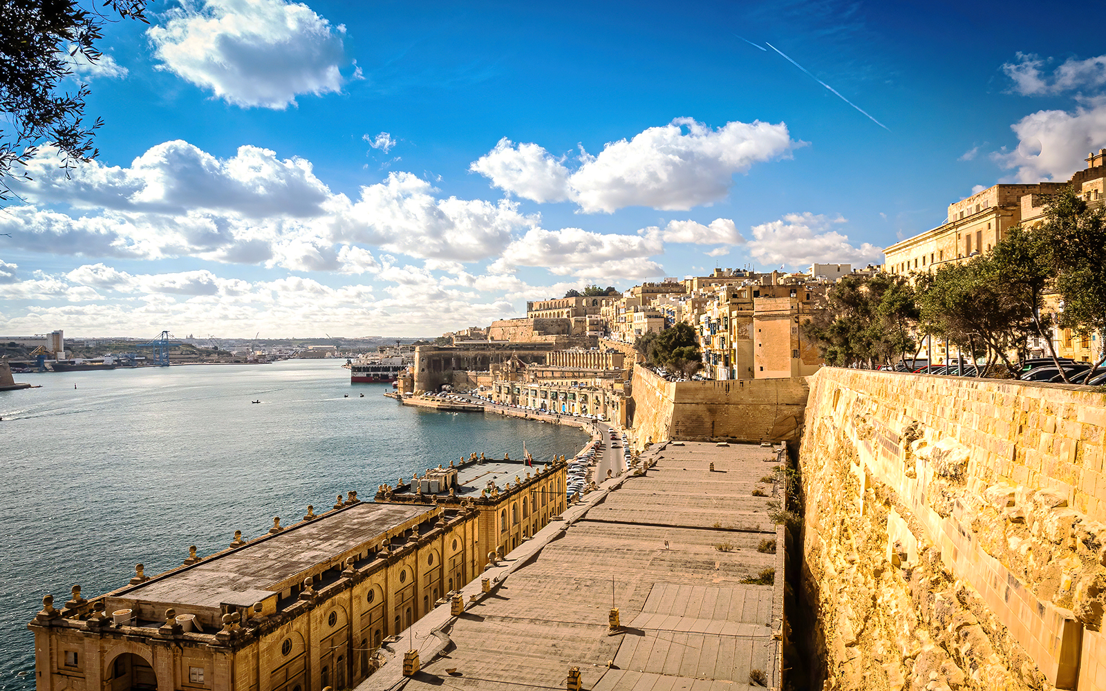 Valletta Waterfront with historic buildings and harbor view, Malta day tour.