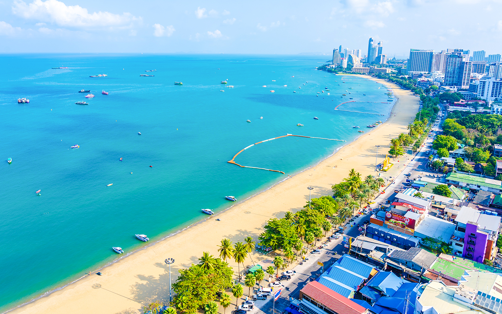 Aeiral view of Pattaya beach.