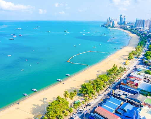Aeiral view of Pattaya beach.