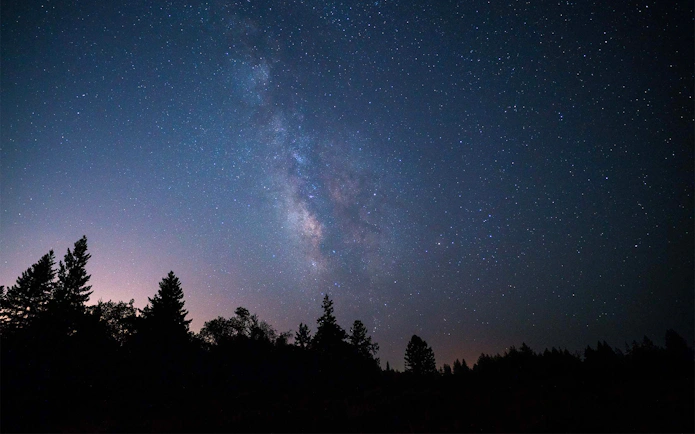 Starry night sky during Moonlight Railbikes tour to Glen Blair Bar.
