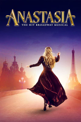 Anastasia Broadway Musical stage with actors performing a scene in New York City.