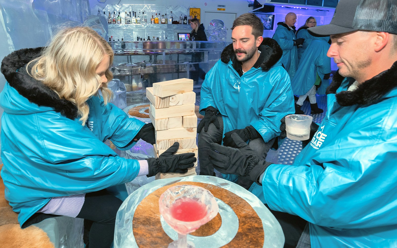 Guests at IceBar Melbourne Playing games