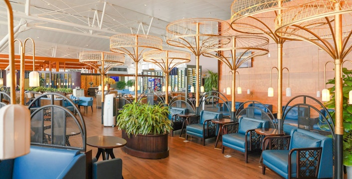SH Premium Lounge seating area at Noi Bai International Airport, Hanoi, Terminal 2.
