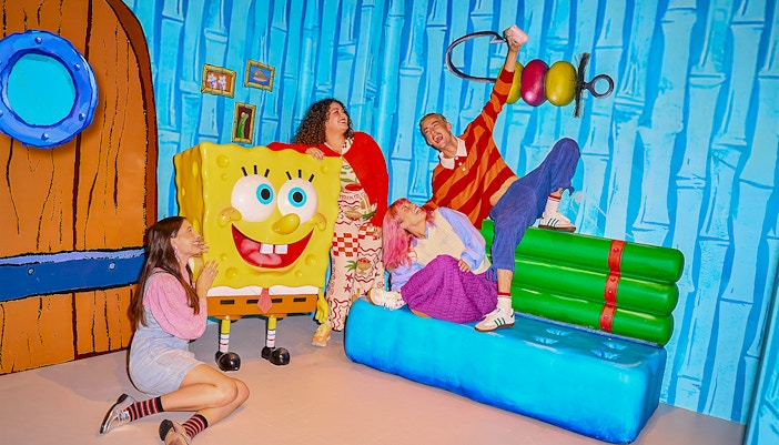 Visitors enjoying the SpongeBob Special at the WONDR Experience in Amsterdam.