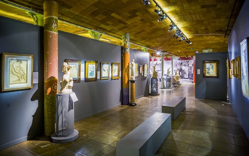 Exhibit of paintings and sculptures at The 4 Cats, Modernism Museum, Barcelona.