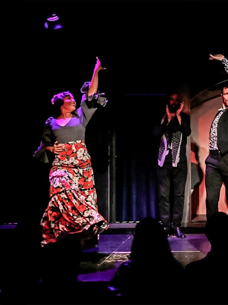 Flamenco dancers performing at El Duende by Tablao Cordobes in Barcelona.