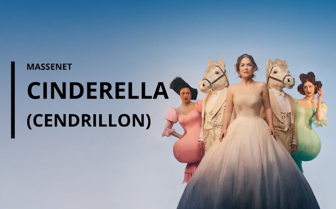 Cinderella cast in costume at Sydney Lyric Theatre with horse-headed figures.