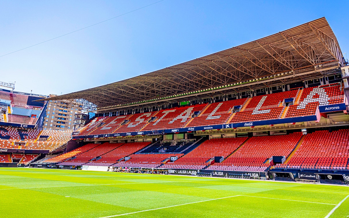 Mestalla Stadium seating area during the Mestalla Forevertour in Valencia, Spain.