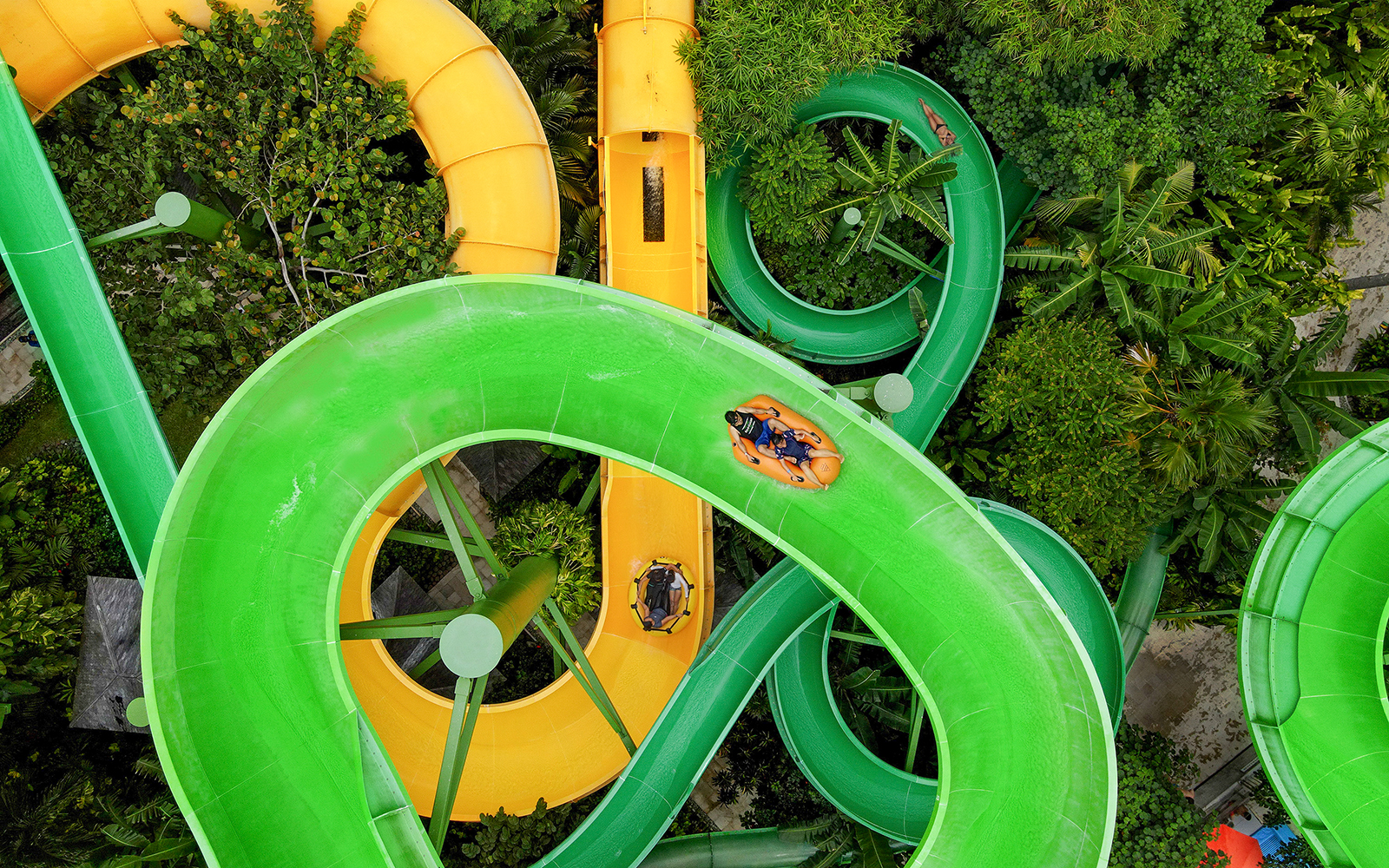 Aerial view surrounded by lush greenery of Waterbom Bali - Timings