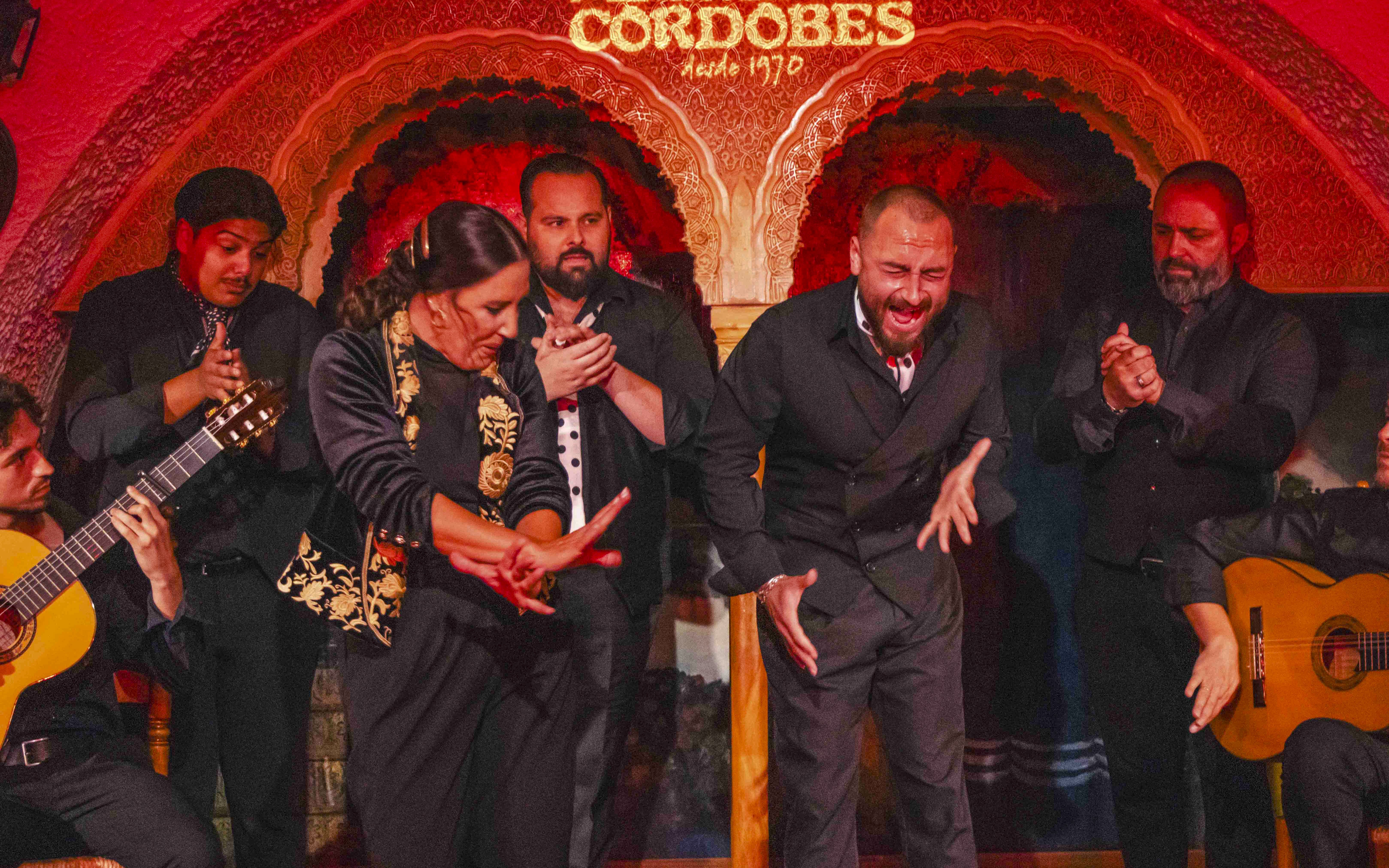 Flamenco dancers performing at Tablao Cordobes in Barcelona.