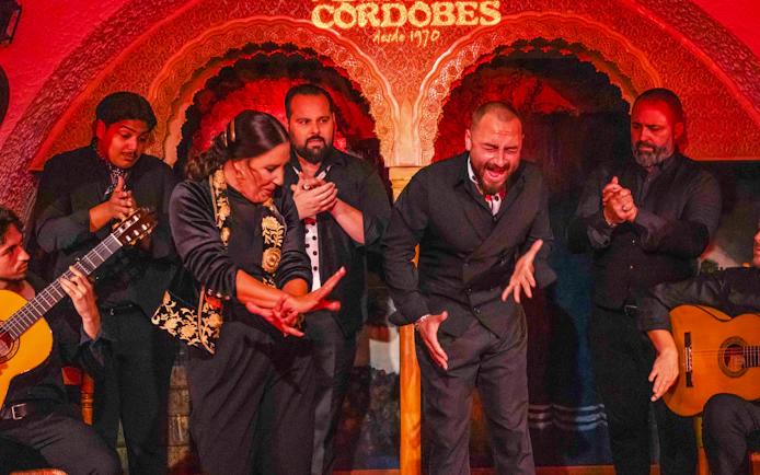 Flamenco dancers performing at Tablao Cordobes in Barcelona.