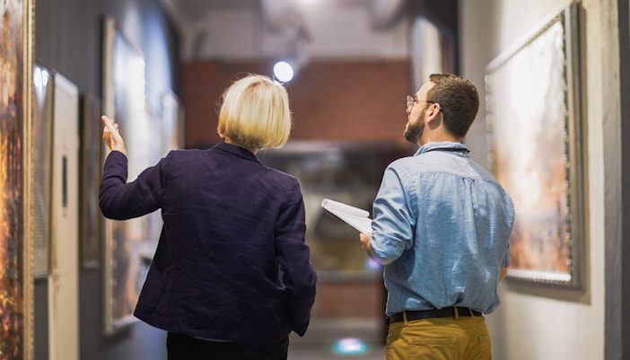 Core gallery in Naples underground contemporary art basement.