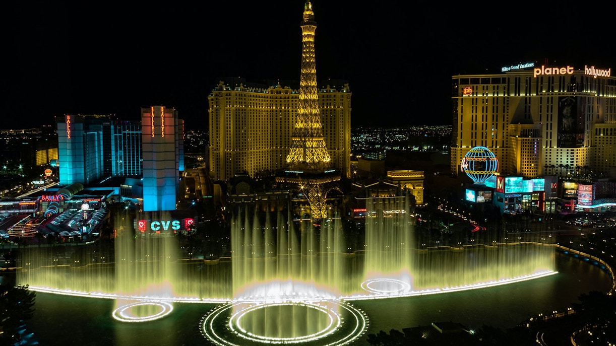 Eiffel Tower, Las Vegas at night