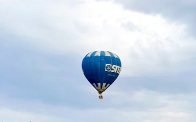 Hot air balloon flying over Ihlara Valley, Cappadocia.