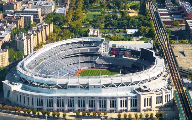 Yankee Stadium aerial view, New York Yankees vs Detroit Tigers event location.
