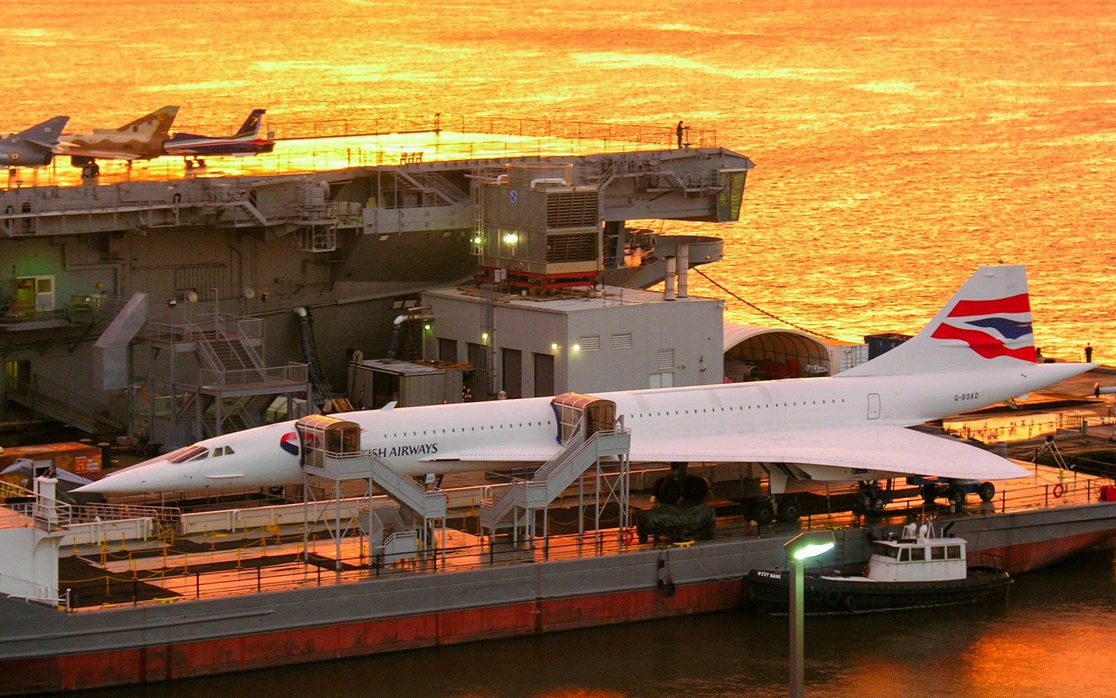 Visitors exploring the Concorde Plane exhibit at the Intrepid Sea, Air & Space Museum in New York City