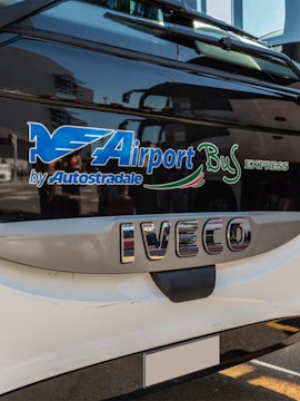 Airport bus service at Linate Airport, Milan.