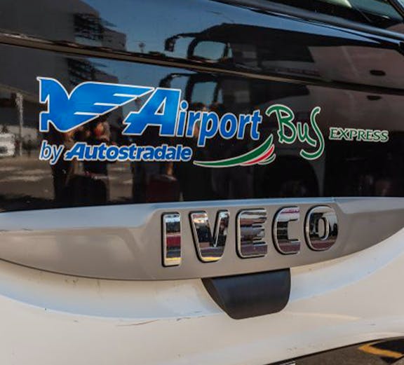 Airport bus service at Linate Airport, Milan.