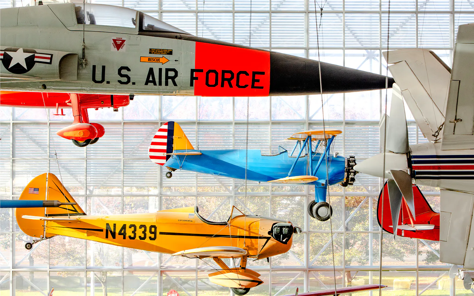 Historic aircraft displayed at the Museum of Flight, Seattle.