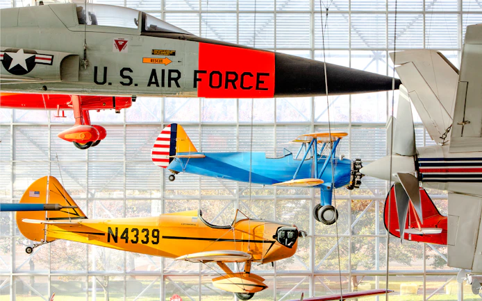 Historic aircraft displayed at the Museum of Flight, Seattle.