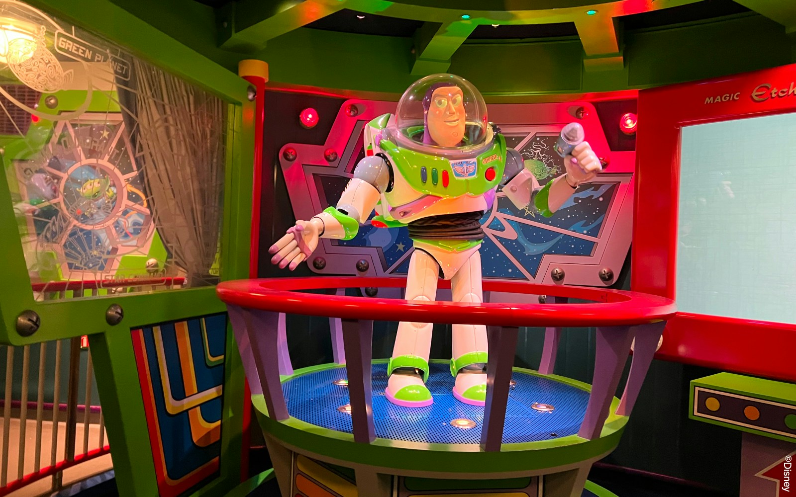 Pixar-themed attractions at Disneyland Paris with colorful characters and rides.